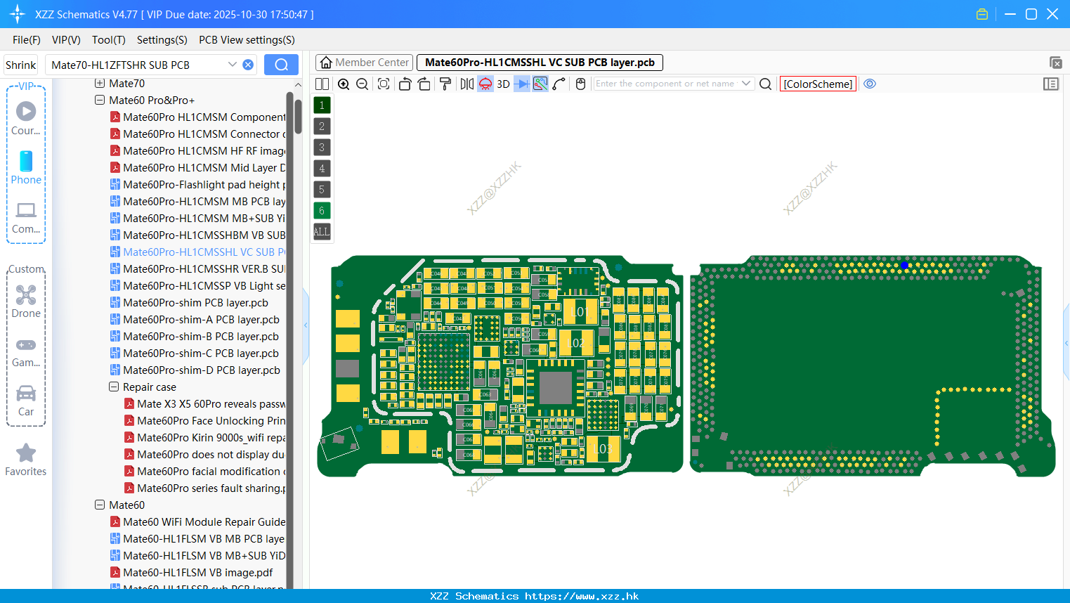 Huawei Mate60Pro-HL1CMSSHL VC SUB PCB Layer